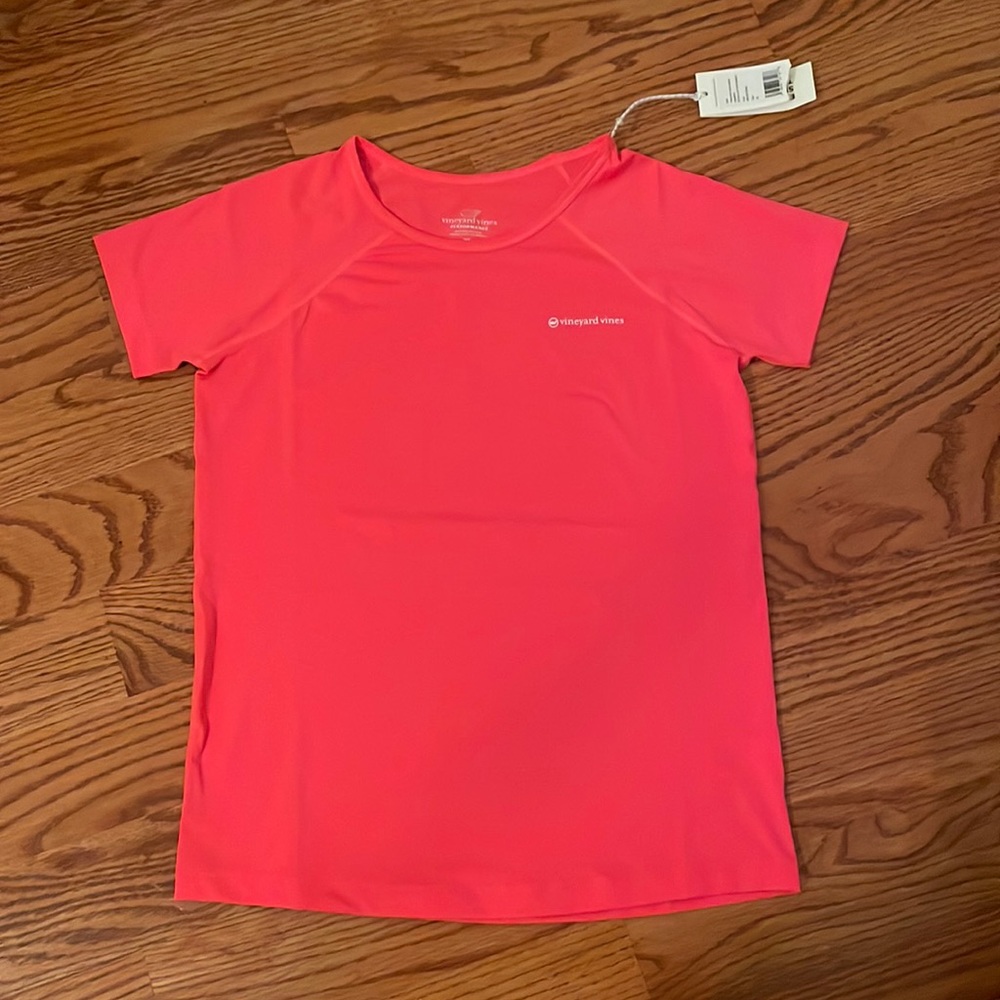 Girls Vineyard Vines Neon Coral Athletic T-Shirt